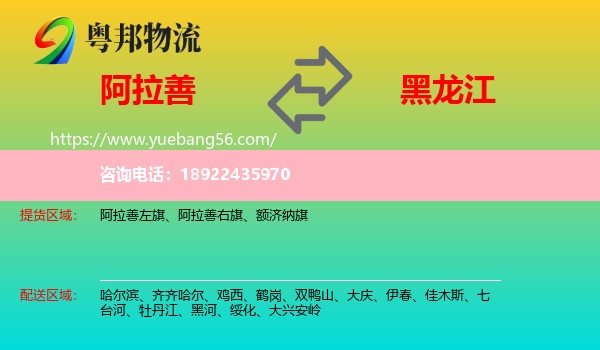 阿拉善盟到黑龙江物流