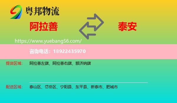 阿拉善盟到泰安物流
