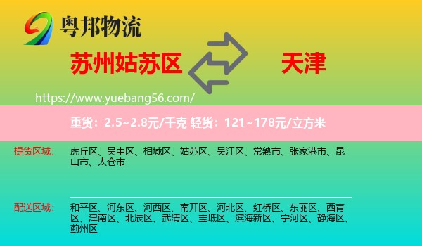 姑苏区到天津专线