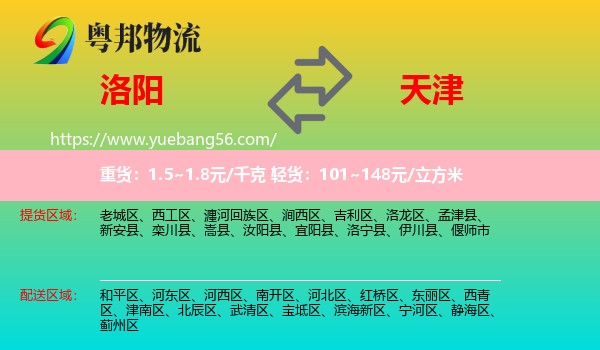 洛阳到天津专线