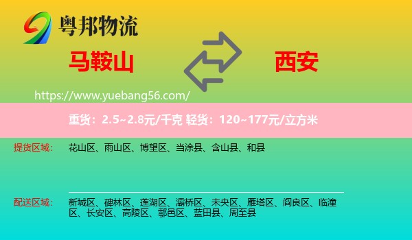 马鞍山到西安专线
