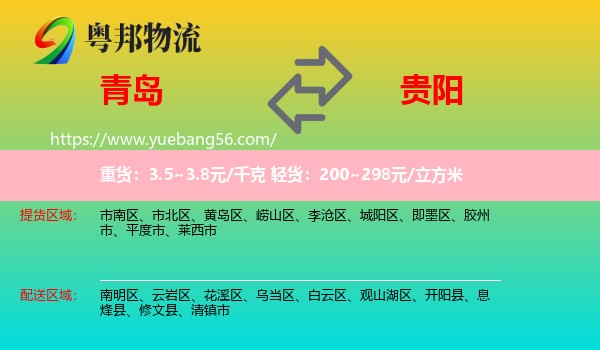 青岛到贵阳轿车托运
