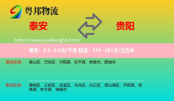 泰安到贵阳轿车托运