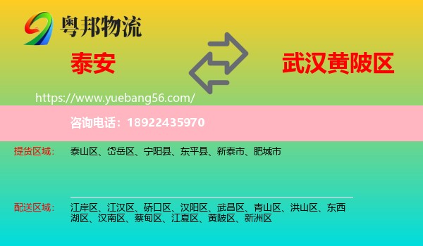 泰安到黄陂区物流
