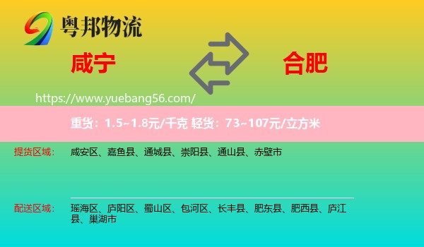 咸宁到合肥轿车托运