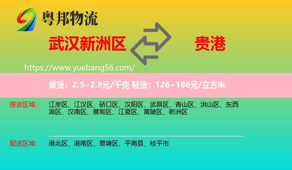 新洲区到贵港物流