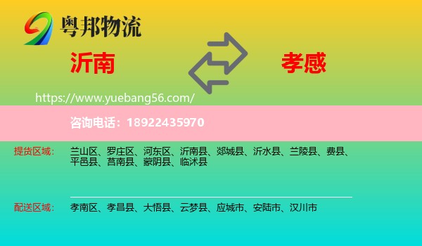 沂南县到孝感物流