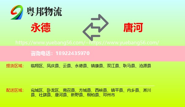 永德县到唐河县物流
