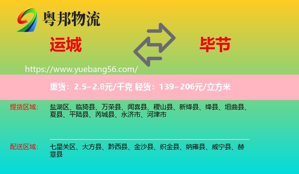 运城到毕节物流